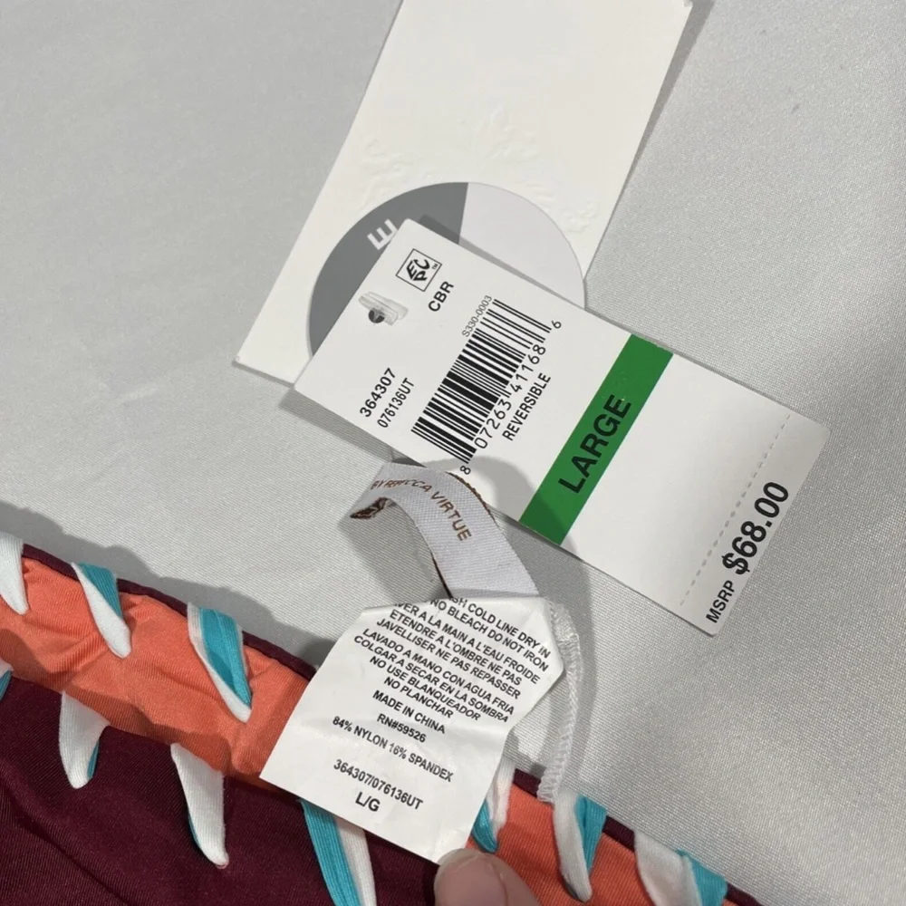 NWT Becca Reversible Camille Hipster Bikini Bottom [SZ Large‎ ]